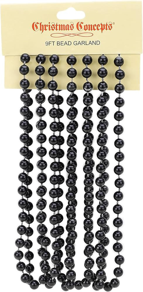 Christmas Concepts® 9ft Christmas Bead Chain - Christmas Bead Garlands - Christmas Ornaments (Bl... | Amazon (US)