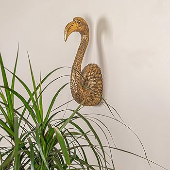 Creative Co-Op Decorative Resin Bird Head Wall Decor, Gold | Amazon (US)