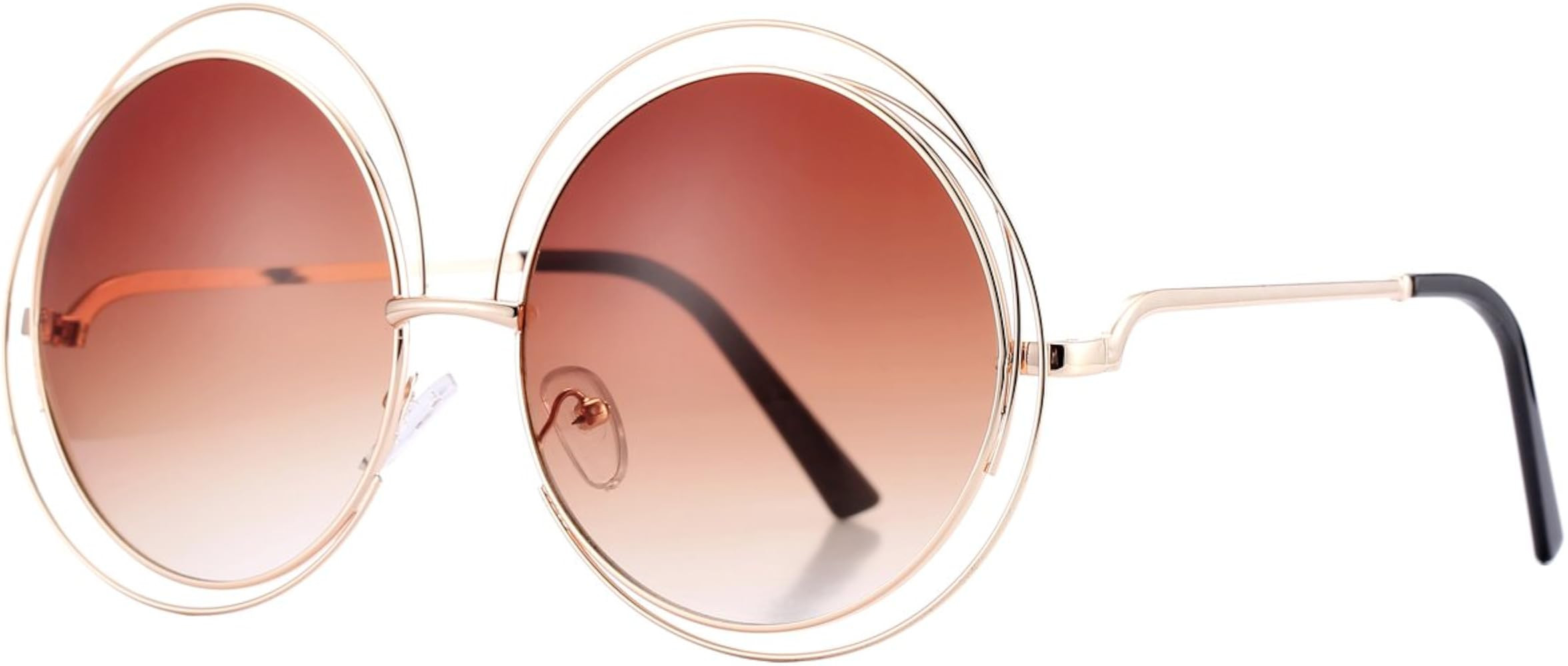 Pro Acme Women’s Double Circle Metal Wire Frame Oversized Round Sunglasses | Amazon (US)