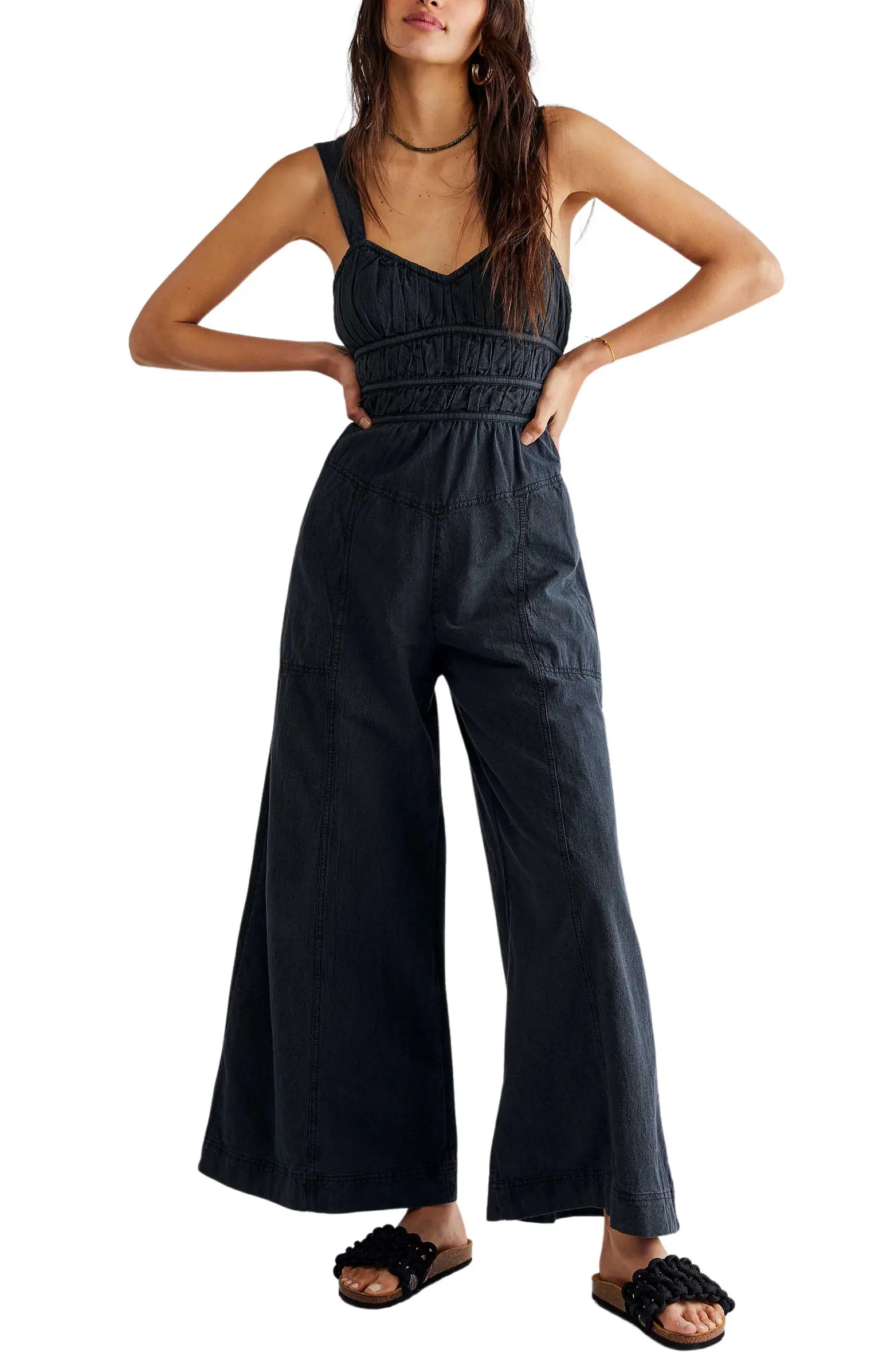 After All Ruched Wide Leg Jumpsuit | Nordstrom