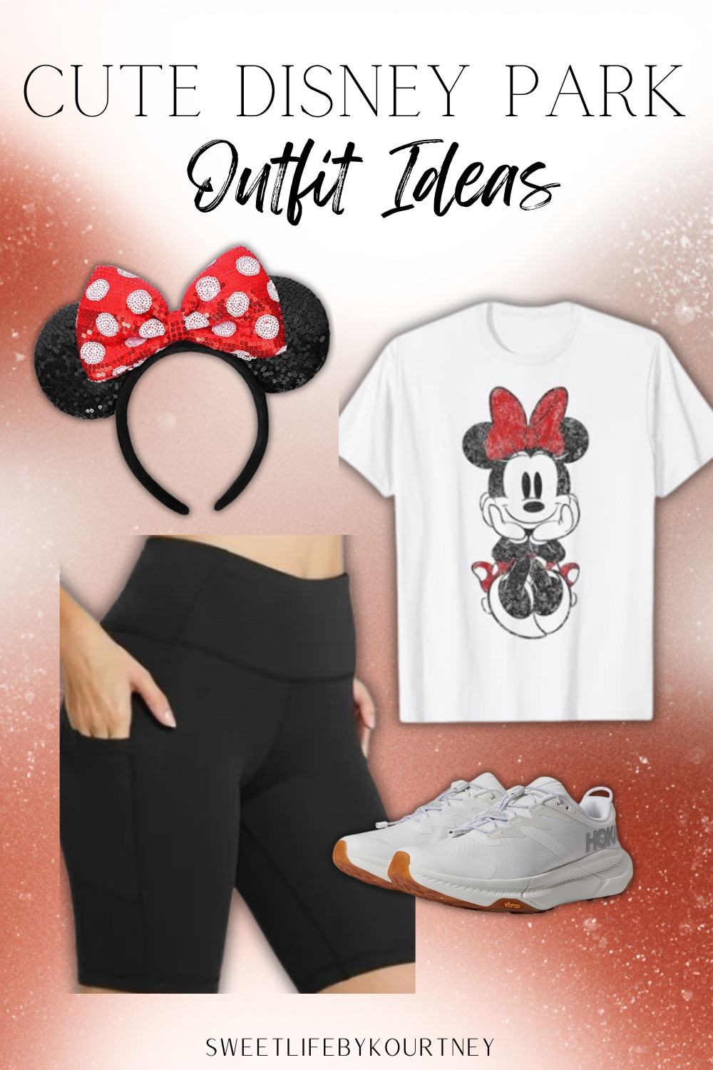 Cute Disney park outfit ideas that are actually comfortable for long hot park days ✨ Amazon biker shorts, comfy sneakers, Disney tees, and classic Minnie ears are my go-to combo for walking the parks with kids. #SweetLifeByKourtney #DisneyOutfit #AmazonFashion #DisneyMom 

 #LTKootd #LTKmomlife #LTKTravel