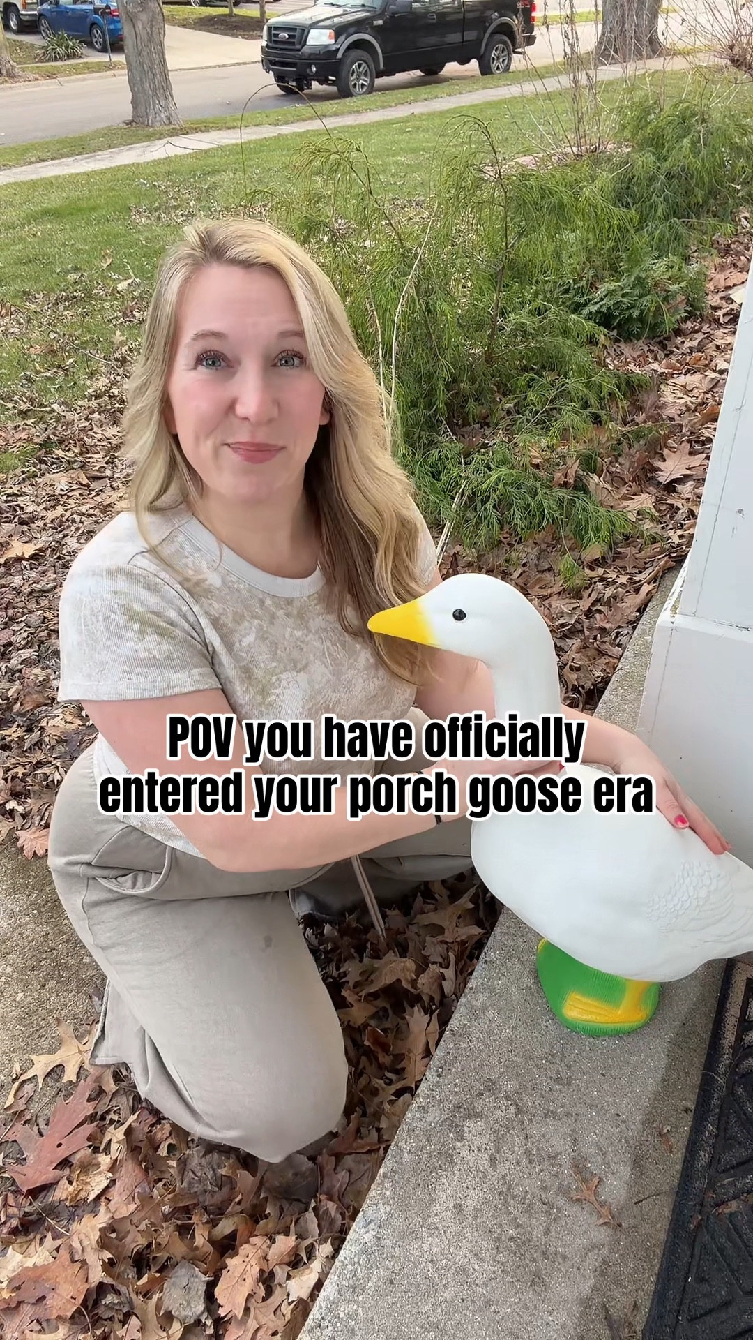 Meet Lucy my first Porch Goose🧡🪿 #porchgoose #goose #springvibes #shorts

#LTKHome #LTKmomlife #LTKSeasonal