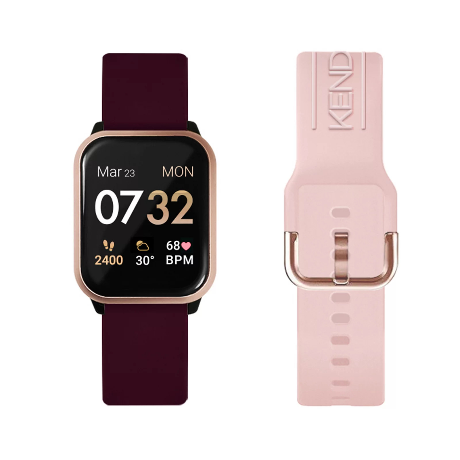 KENDALL + KYLIE Women's Smart Watch with Merlot/Blush Straps, Red, Medium | Kohl's