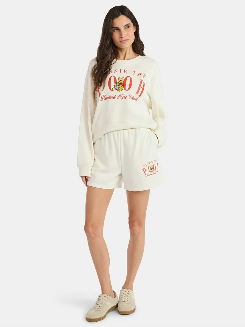 Winnie the Pooh Women’s Graphic Shorts with Embroidery, 5" Inseam, Sizes XXS-XXL | Walmart (US)
