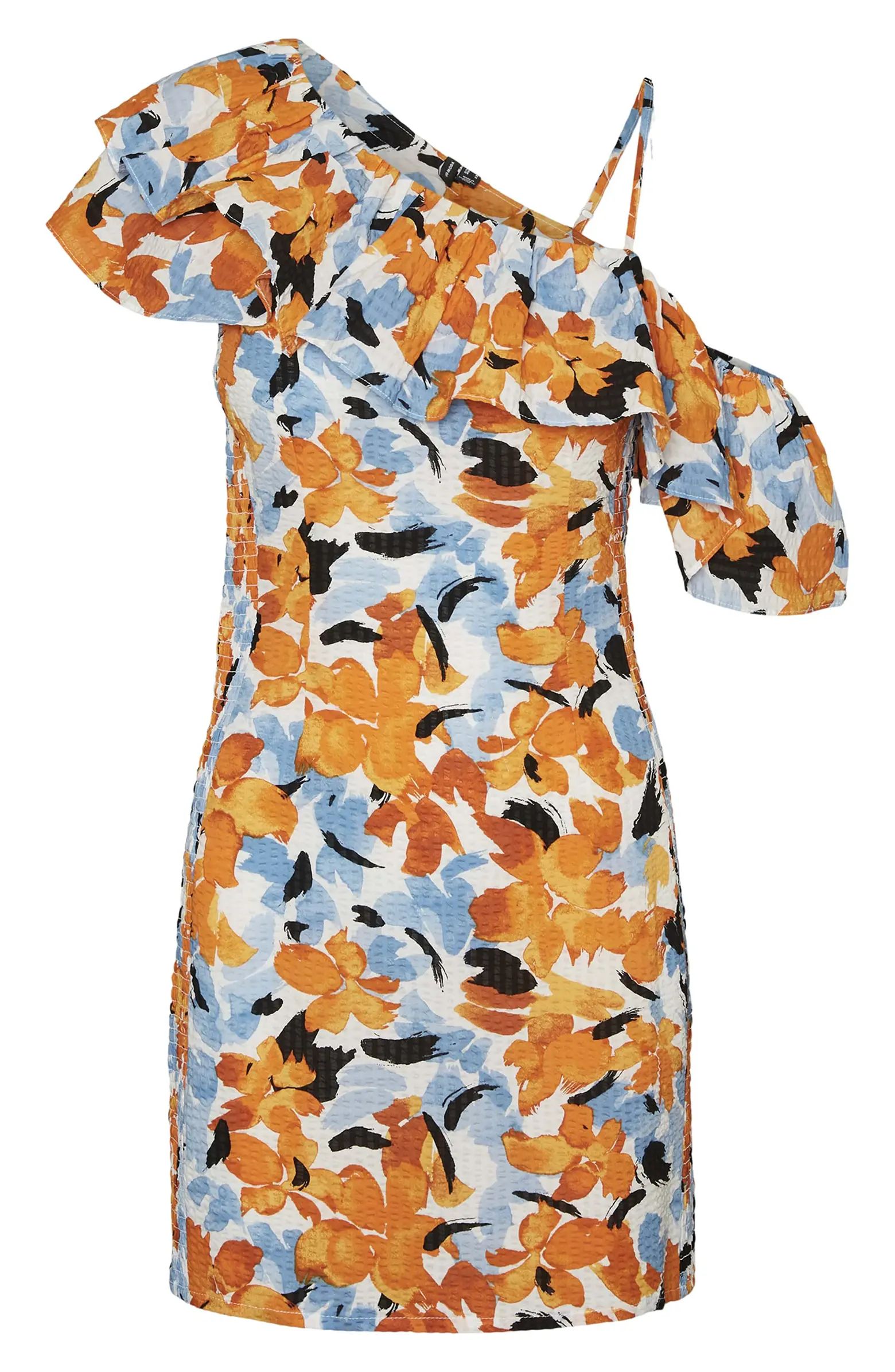 Nala Floral One-Shoulder Cotton Dress | Nordstrom