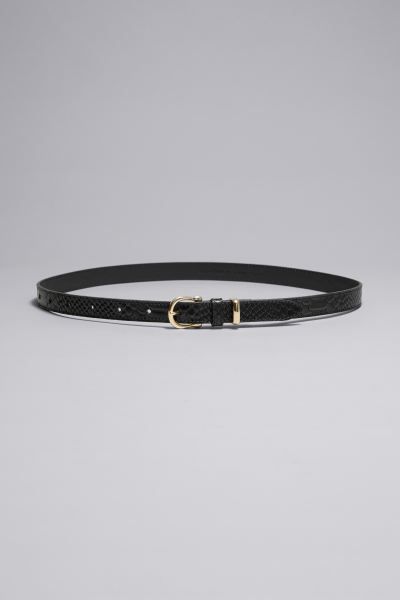 Leather Belt - Black - Ladies | H&M GB | H&M (UK, MY, IN, SG, PH, TW, HK)