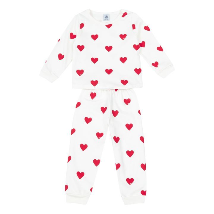 Organic Cotton Heart Pyjama Set | White | Smallable