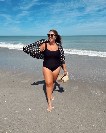Soaking up all the sun and positive vibes ☀️🕶️ wearing size XL in coverup & 1X in swimsuit. Use code CARALYN at Cakes nipple covers. 

#LTKstyletip #LTKmidsize #LTKswim