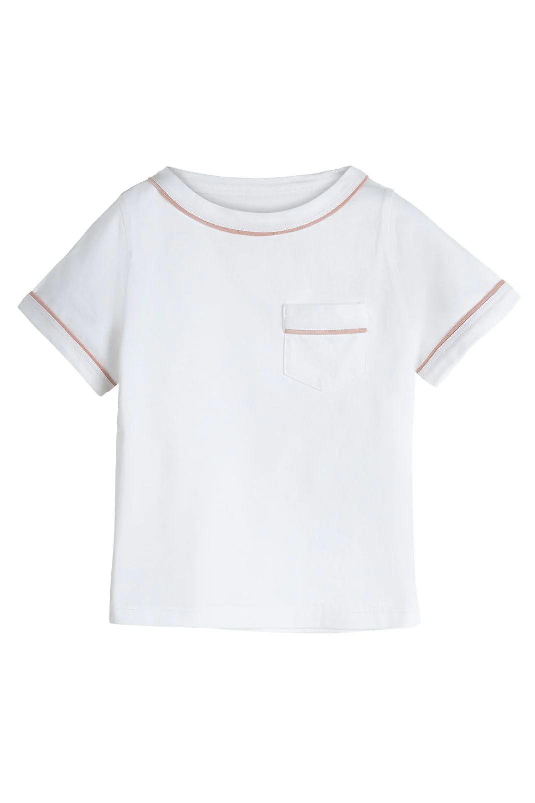 James Tee in White with Pink Trim | Baybala