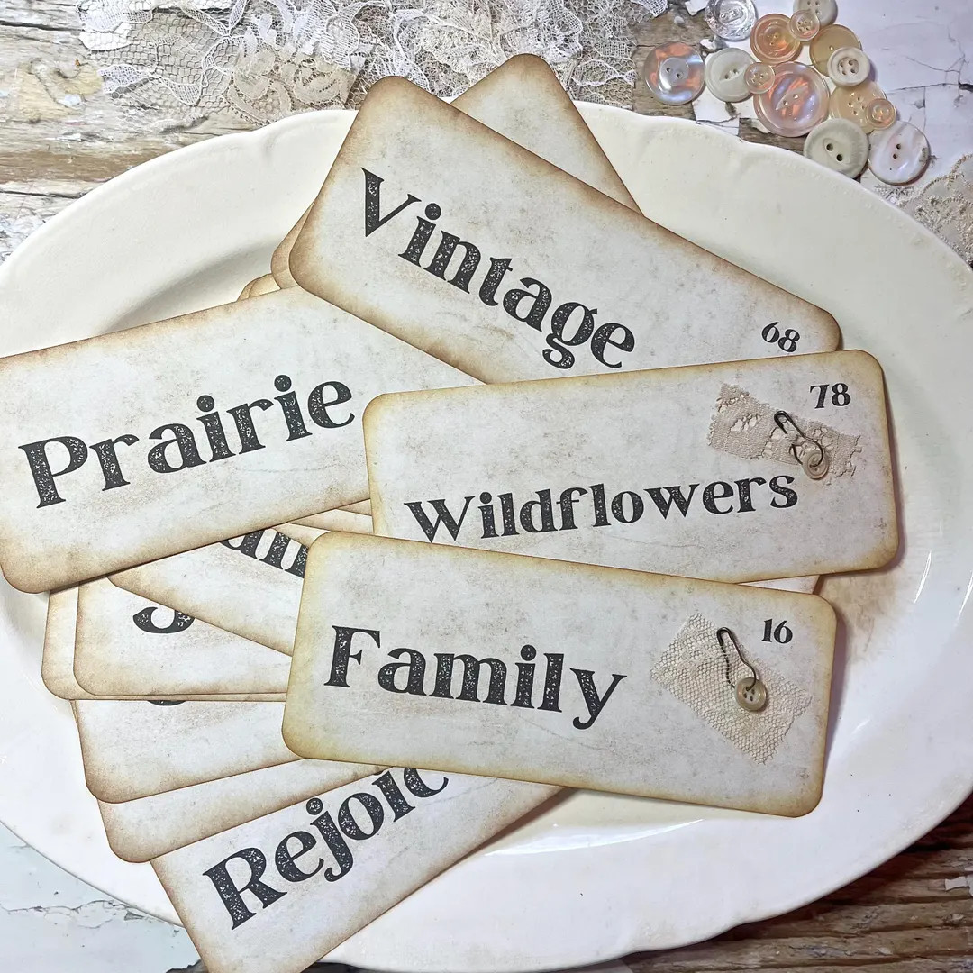 Handmade Vintage Style Flashcards - Word Flashcards - Vintage Decor - Paper Ephemera - Journal Ca... | Etsy (US)