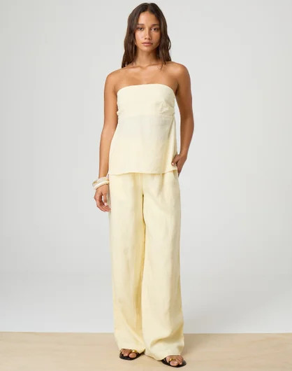 Mid Rise Tailored Linen Pant | Glassons (Australia)