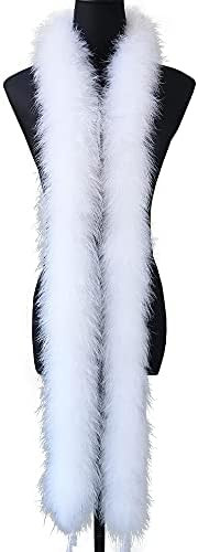 FEARAFTS 2 Yards Fluffy Marabou Feathers Boa Halloween Crafts Wedding Home Decoration 50 Grams (W... | Amazon (US)