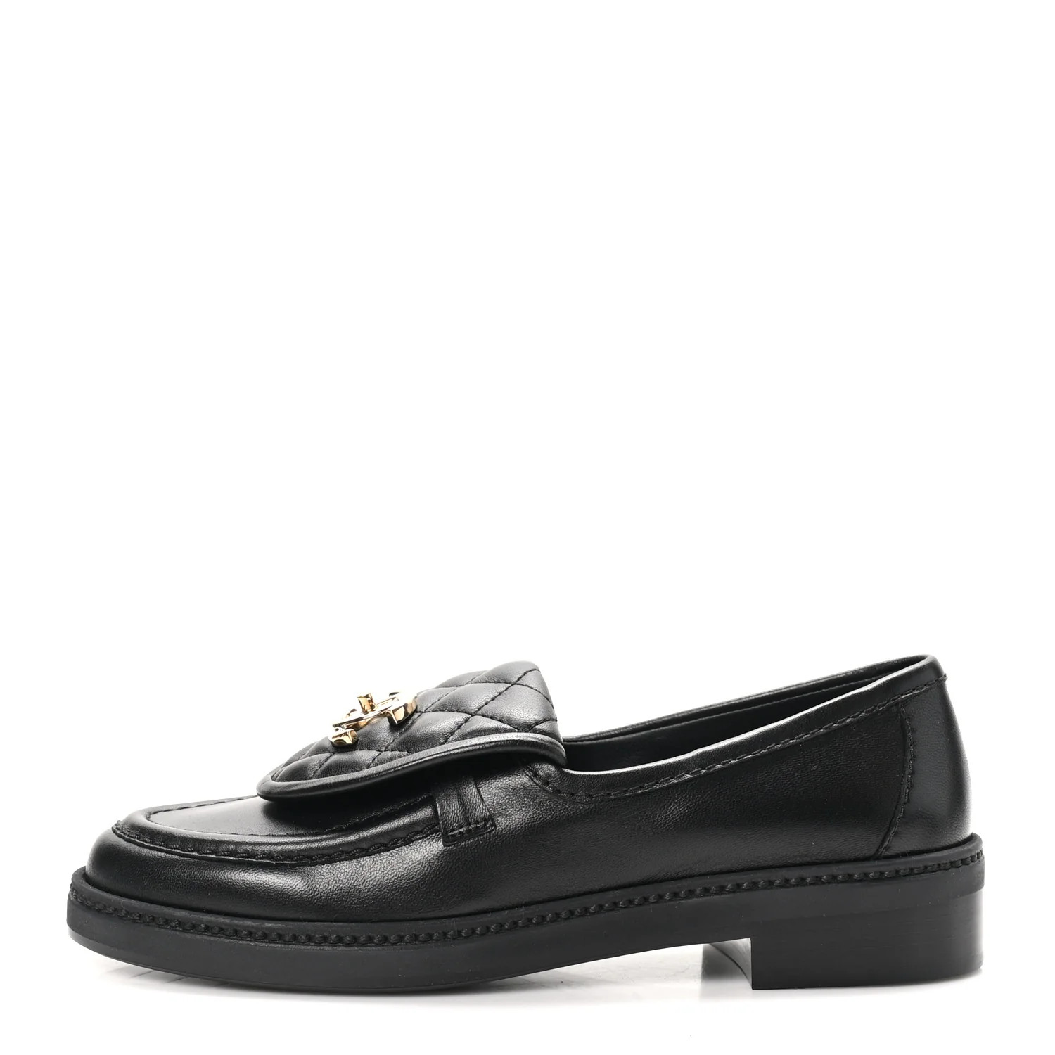 Chanel Lambskin Quilted CC Turnlock Loafers 35.5 Black 1742480 | FASHIONPHILE (US)