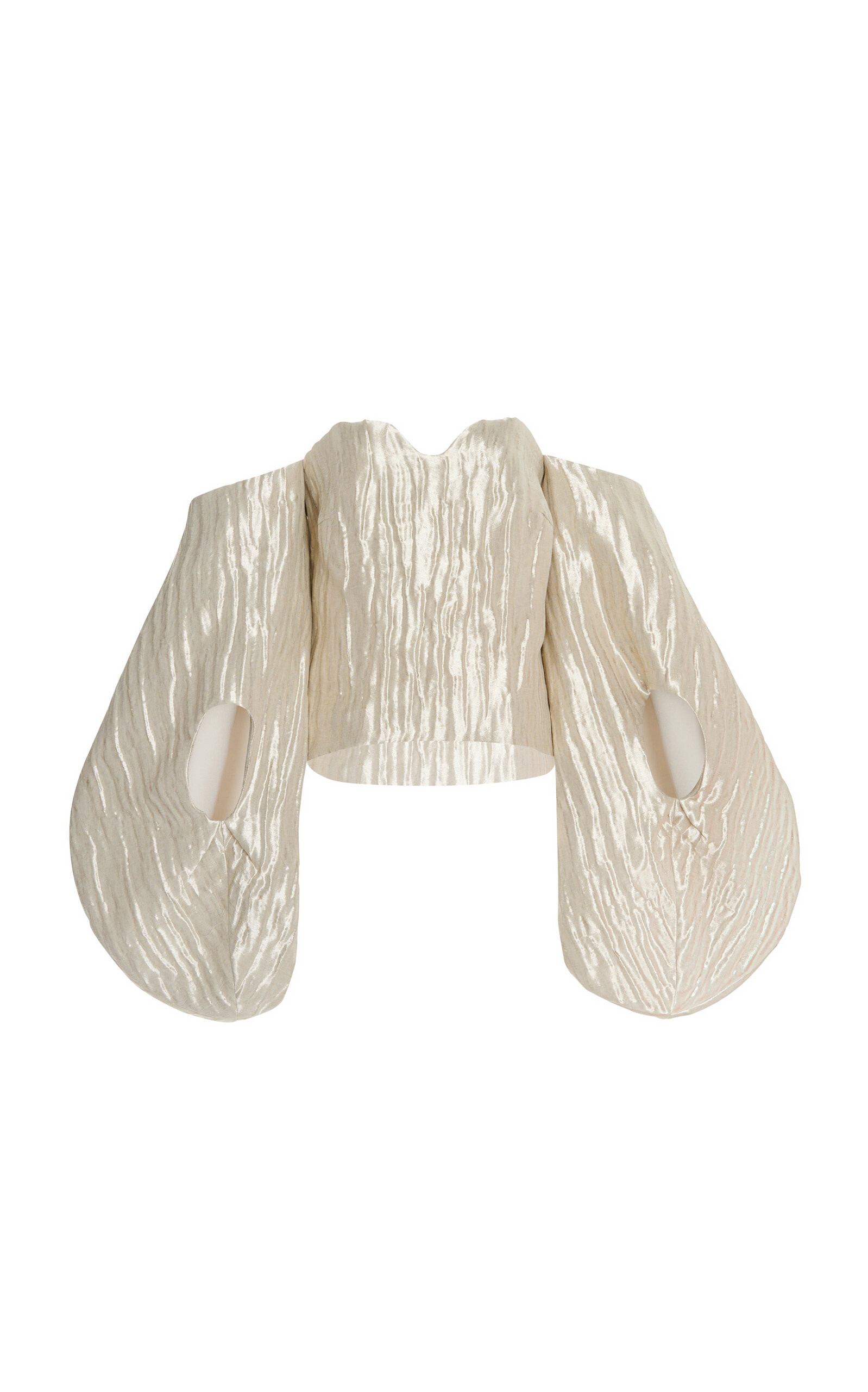Rosie Assoulin - Fig Draped Off-The-Shoulder Silk-Blend Top - Metallic - US 2 - Moda Operandi | Moda Operandi (Global)
