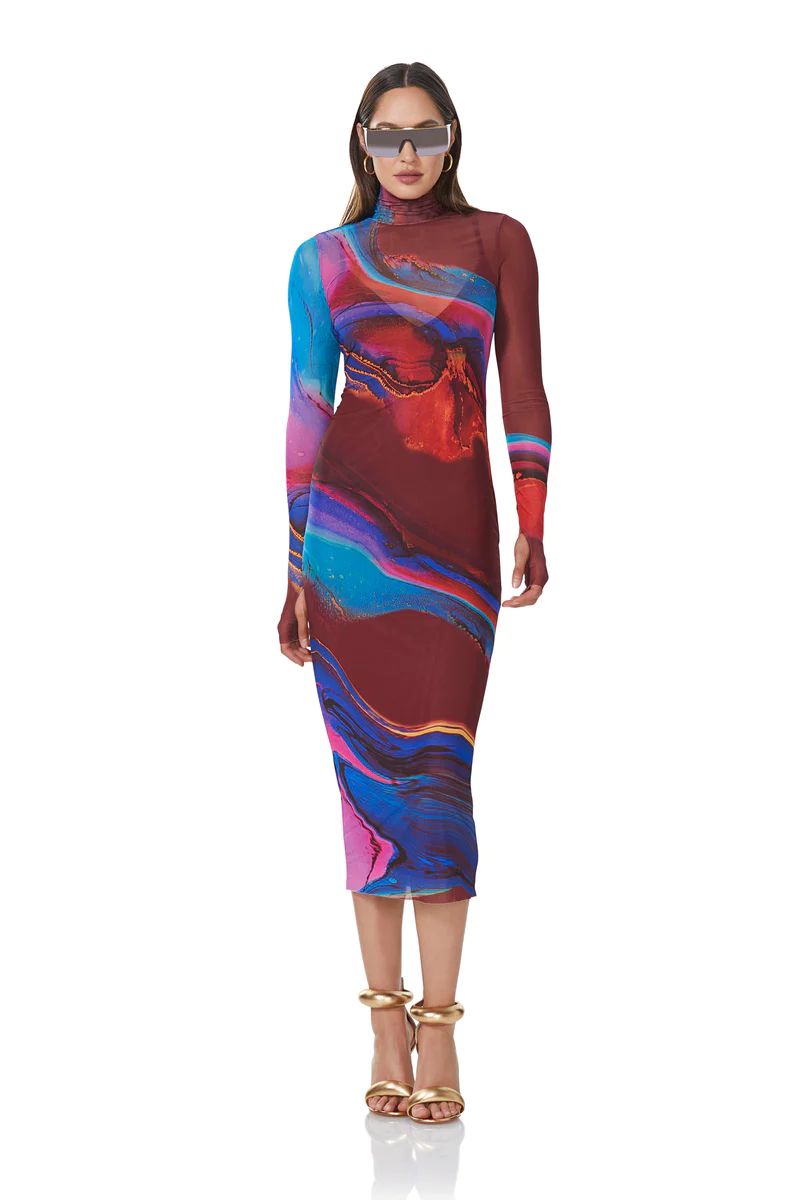 Shailene Dress - Ocean Marble | ShopAFRM