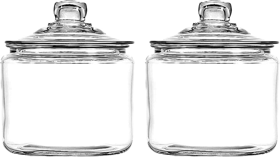 Anchor Hocking Heritage Hill 3 Quart Glass Jar with Lid, Set of 2 | Amazon (US)