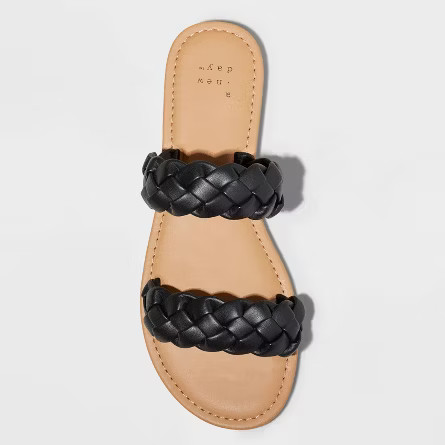 Women's Lucy Wide Width Braided Slide Sandals - A New Day™ | Target