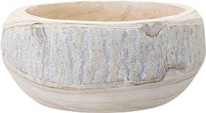 Bloomingville Decorative Hand-Carved Paulownia Wood Bowl, Whitewashed | Amazon (US)