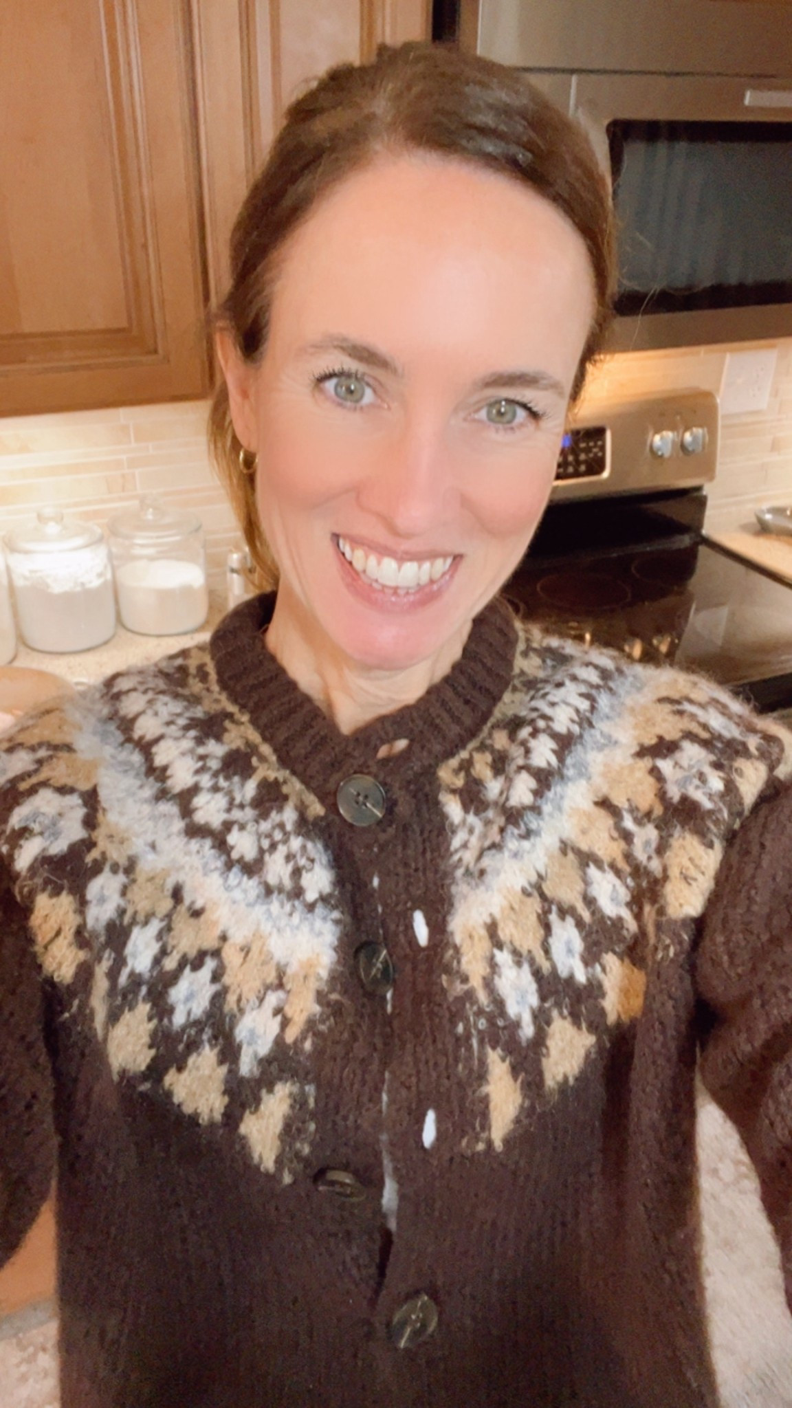 🤎 love my brown fair isle cardigan for under $50. Would make a great Christmas gift. Nordstrom
rack. Winter sweaters. 

#LTKFindsUnder50 #LTKHoliday #LTKOver40