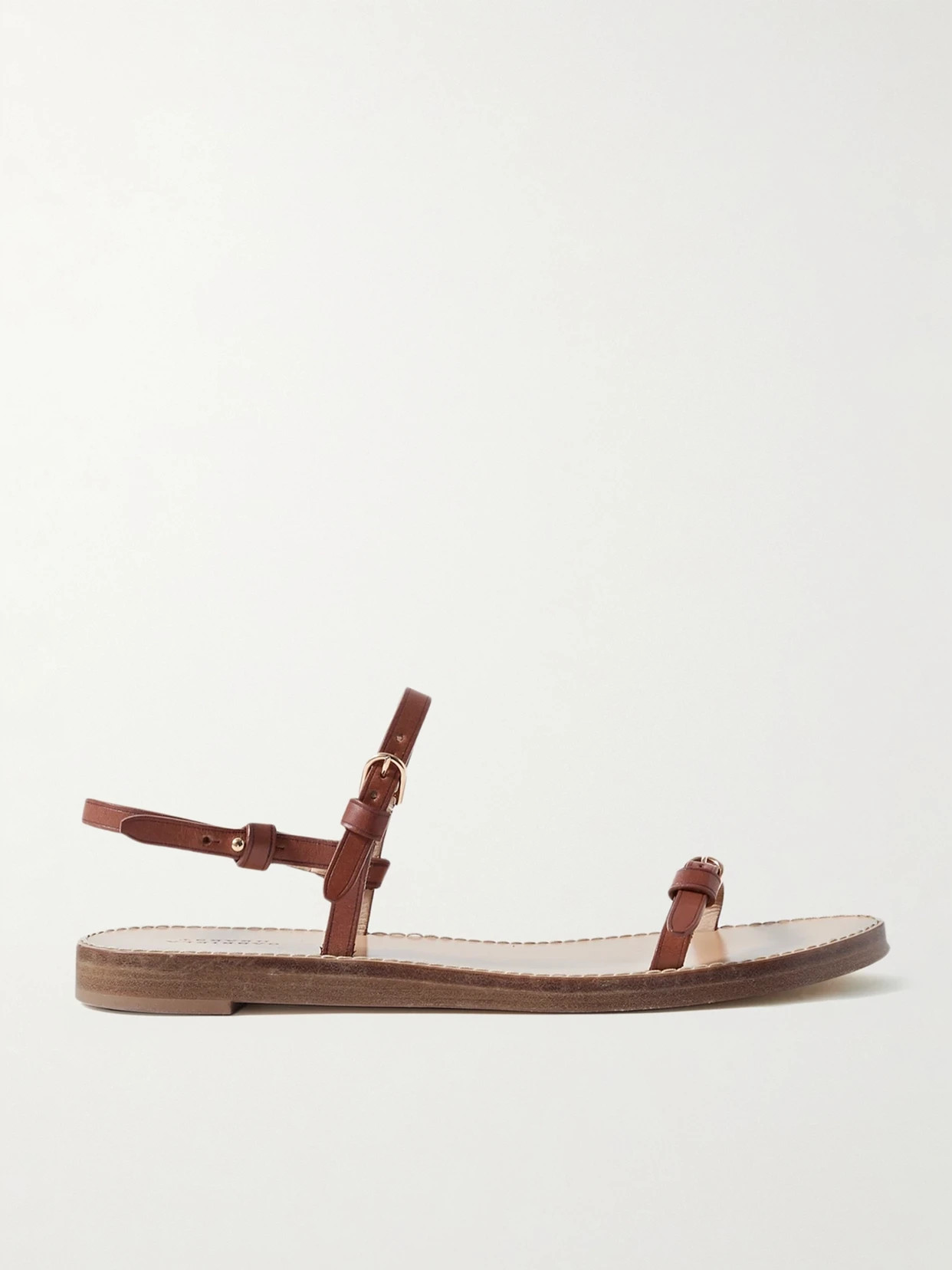 Gabriela Hearst - Steward Leather Slingback Sandals - Brown | NET-A-PORTER (US)