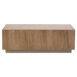 Stefan Rustic Lodge Brown Wood Rectangular Block Coffee Table | Kathy Kuo Home