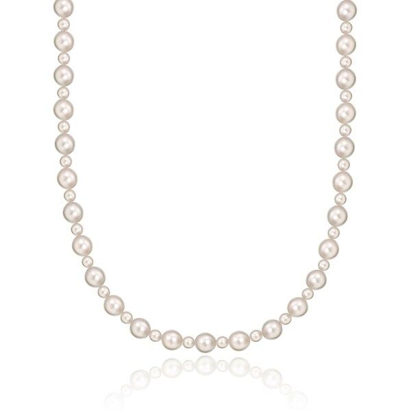 Crystal Dream Elegant Pink Pearls with Sterling Silver Beads Child Girl Necklace | Bed Bath & Beyond