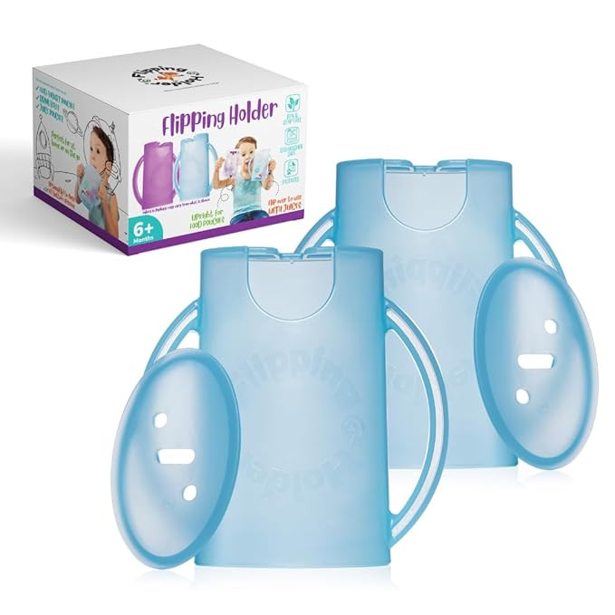 Original Squeeze Proof Flipping Holder 2-Pack with Open Bottom for Food Pouches & Juice Boxes - M... | Amazon (US)