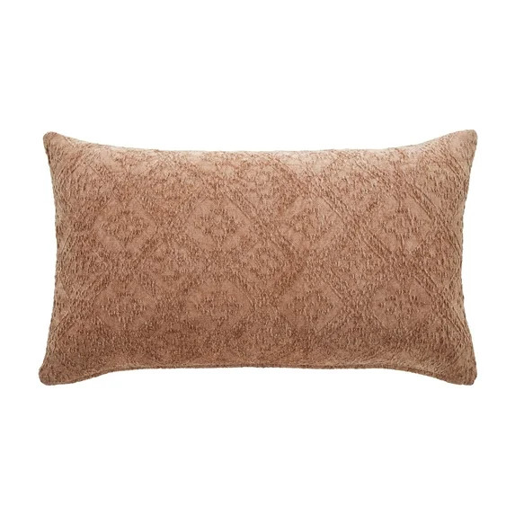 Better Homes & Gardens 14" x 24" Terracotta Crafted Geo Cotton Decorative Pillow | Walmart (US)