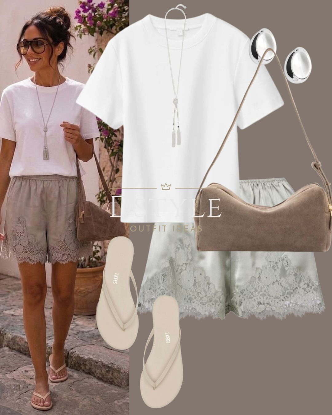 Loving the feminine details on these lace-trim shorts 🕊️ Paired with a crisp white tee and minimal accessories for an easy, elevated summer day look.

#LTKootd