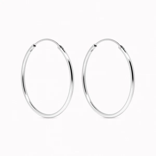 Silver Hoop Earrings 30mm - Rebecca | Linjer