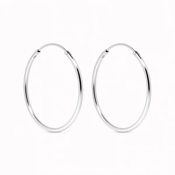 Silver Hoop Earrings 30mm - Rebecca | Linjer