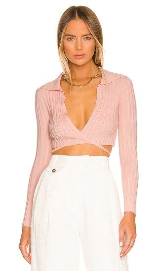 Maggie Wrap Top in Light Pink | Revolve Clothing (Global)