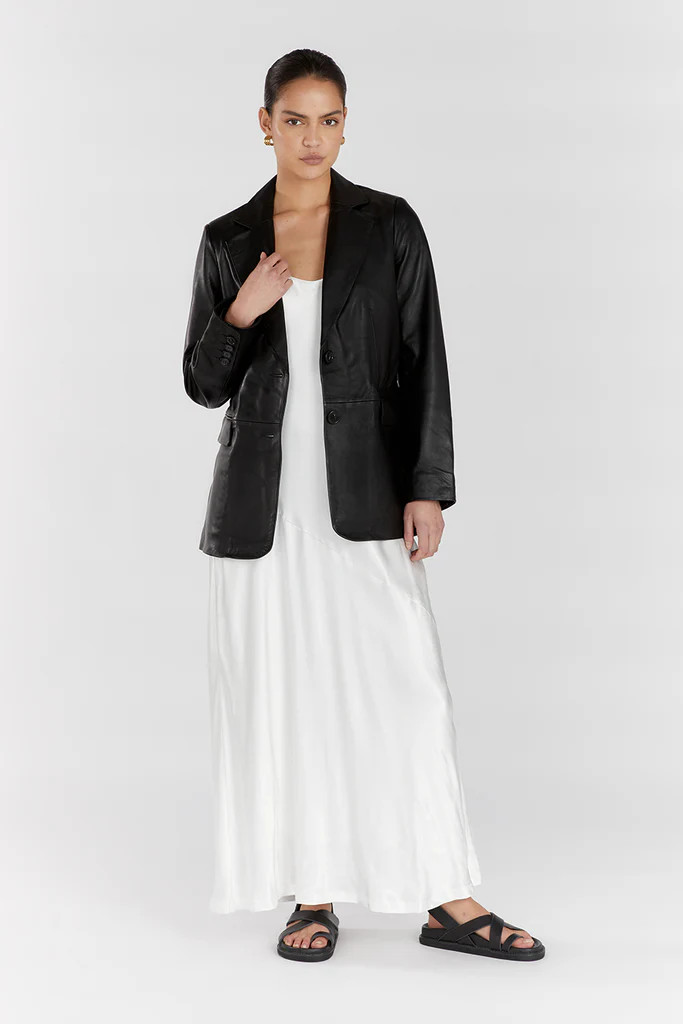 MILO BLACK LEATHER BLAZER | DISSH