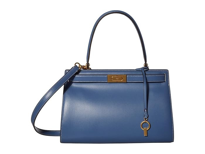 Tory Burch Lee Radziwill Small Bag w/ Raincoat (Bluewood) Handbags | Zappos
