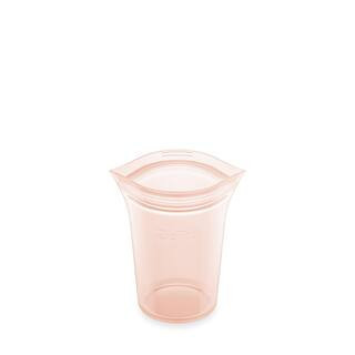8 oz. Peach Reusable Silicone Small Cup Zippered Storage Container | The Home Depot