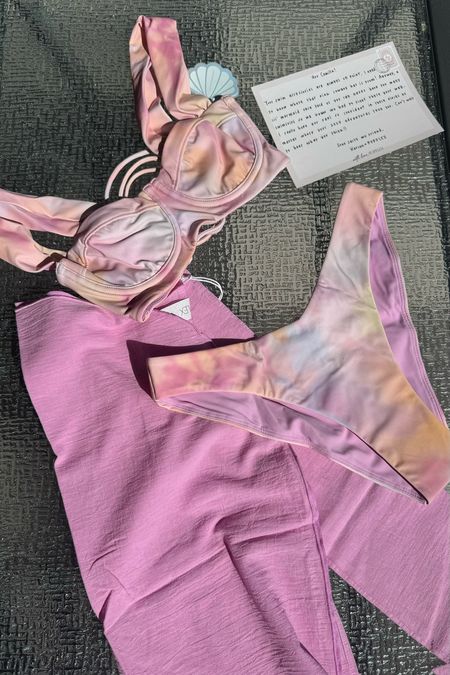 New summer swimsuits! 
Pink floral tie dye with a pink sarong coverup! 

#LTKSwim #LTKFindsUnder50 #LTKSeasonal