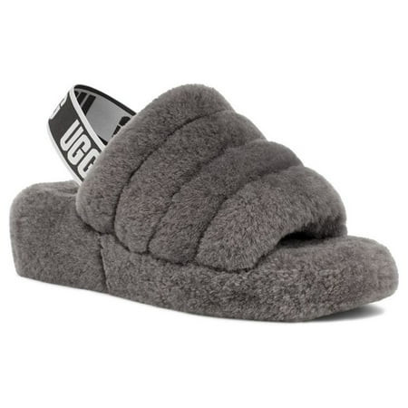 UGG Women s Fluff Yeah Slide Slipper Charcoal - 1095119-CHRC | Walmart (US)