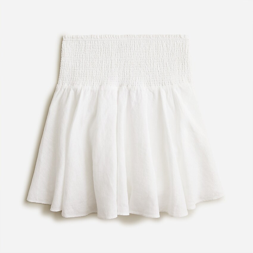 Smocked-waist linen mini skirt | J. Crew US