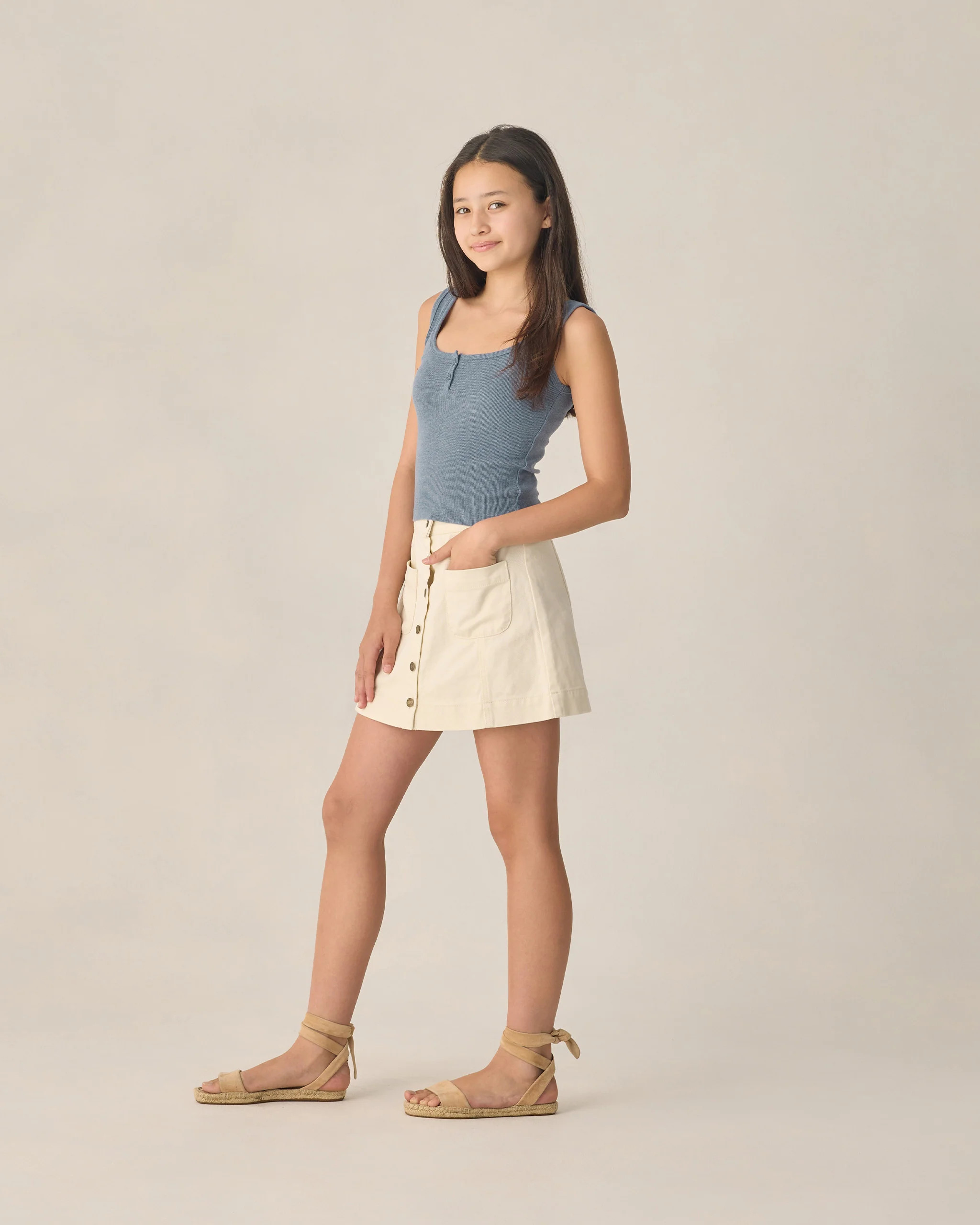 Teen Denver Mini Skirt Natural | Rylee + Cru