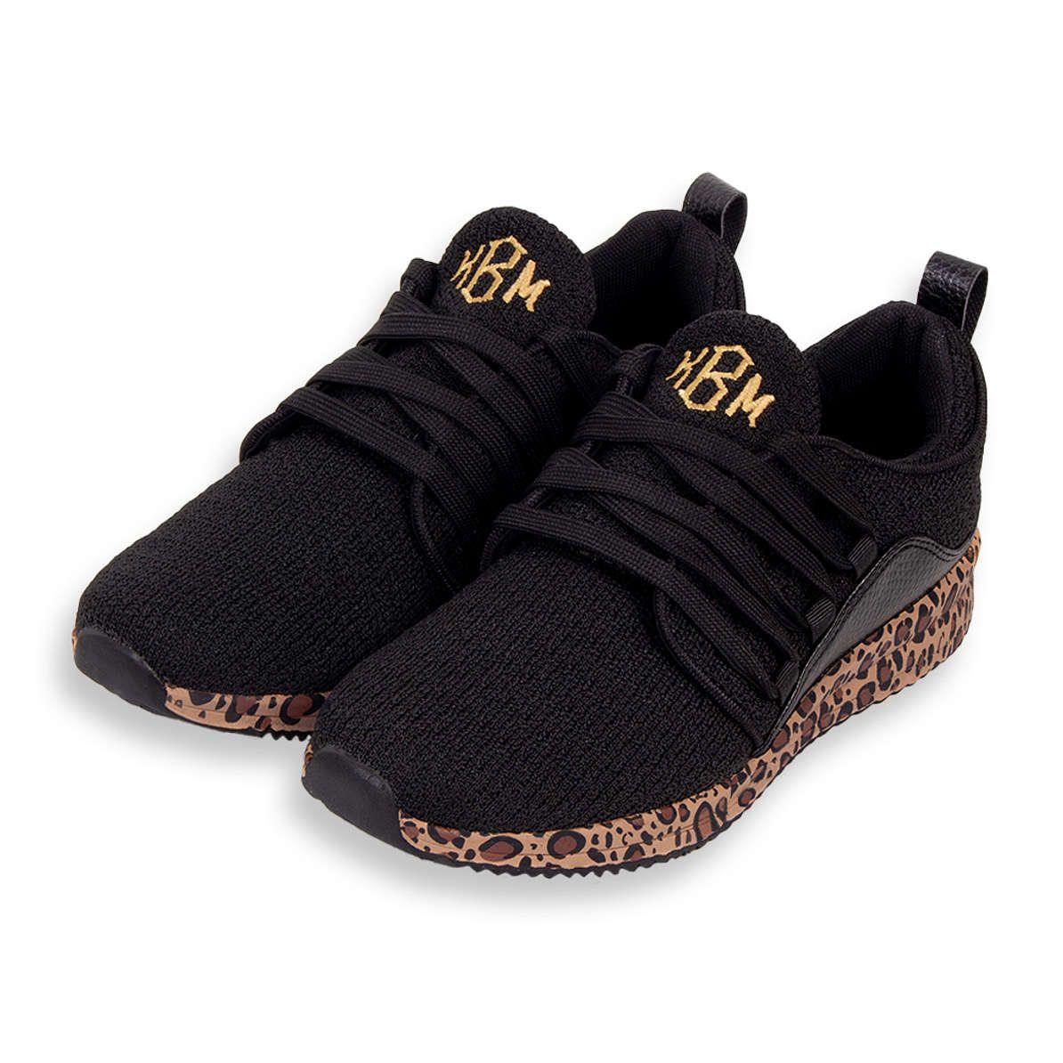 Monogrammed Leopard Bottom Sneakers | Marleylilly