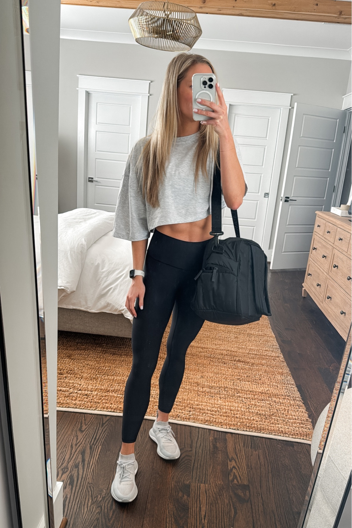 Wearing size M Oner Active Classic Relaxed Lightweight Cropped T-Shirt (not linkable) and XS Alo leggings. Also have the matching Alo sports bra. 

Cropped oversize t-shirt with shorts (or leggings) has been my go-to gym outfit recently.

#LTKfitness