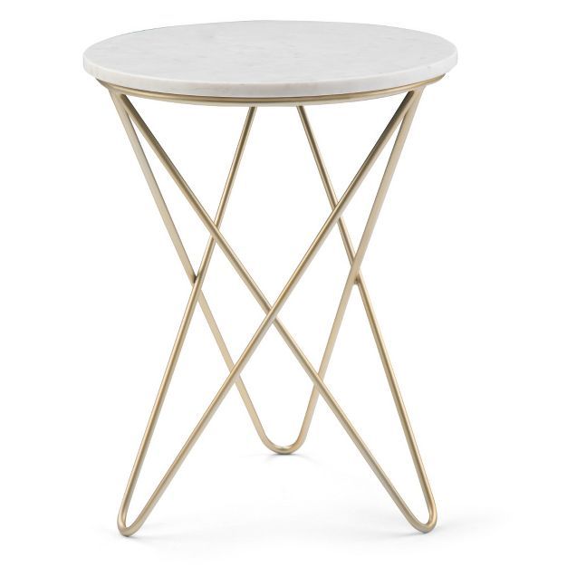 18" Rivley Accent Table White/Gold - WyndenHall | Target