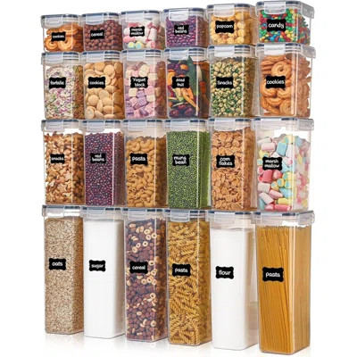 Airtight Food Storage Containers With Lids, 24 Pcs Plastic Kitchen And Pantry Organization Canisters For Cereal, Dry Food, Flour And Sugar, BPA Free, | Wayfair North America