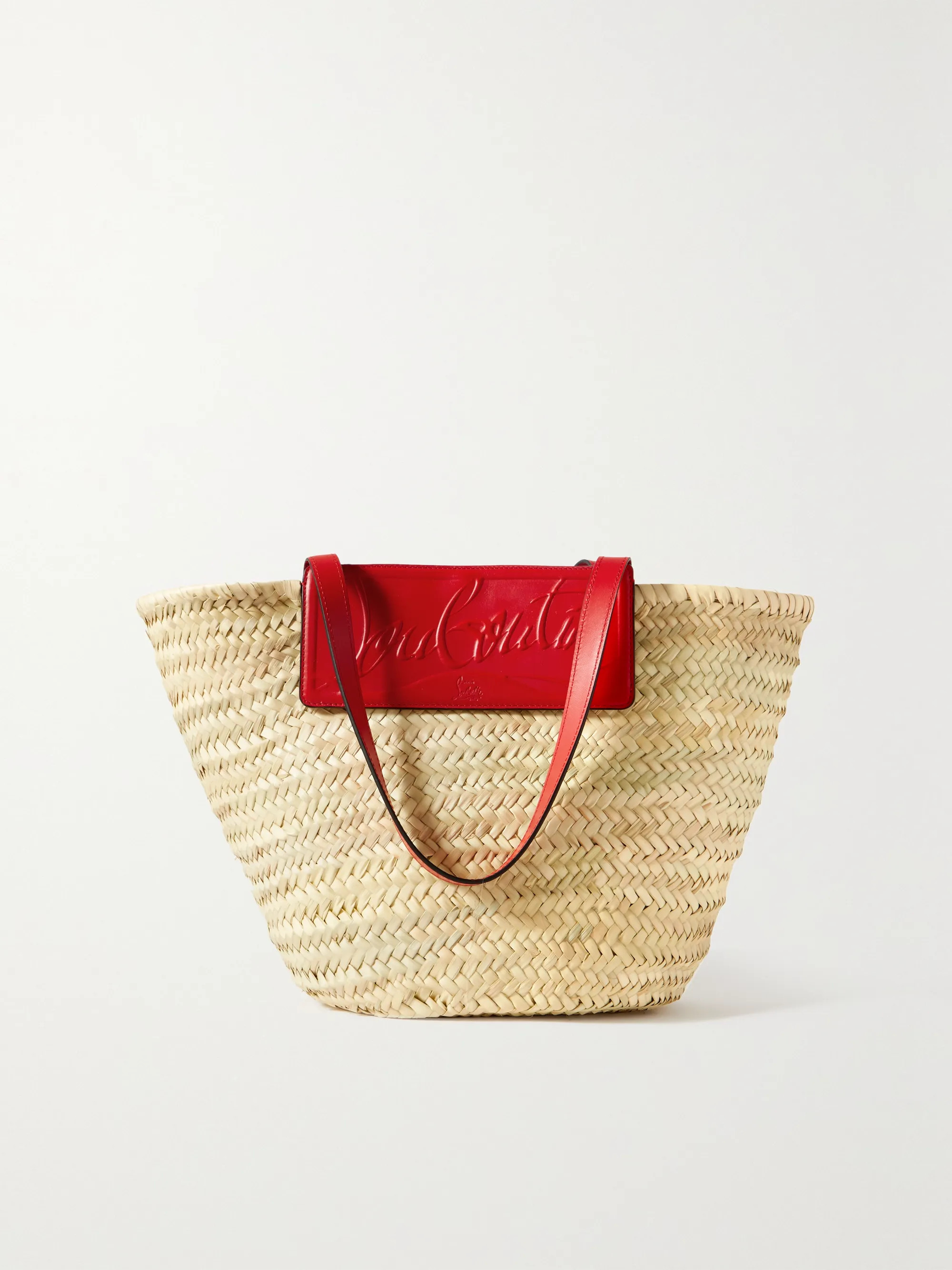 Loubishore woven straw and embossed leather tote | NET-A-PORTER (US)