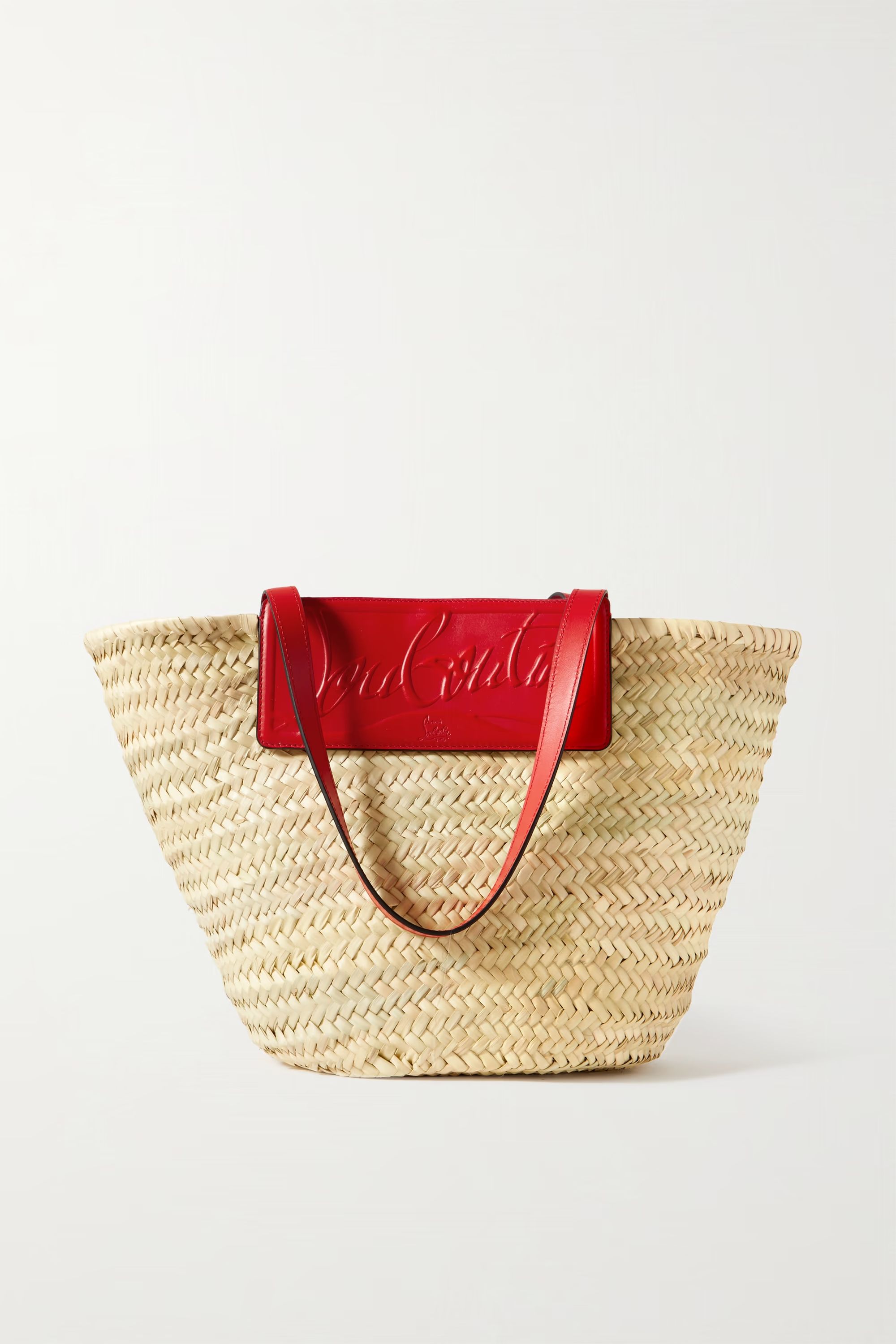 Loubishore woven straw and embossed leather tote | NET-A-PORTER (US)