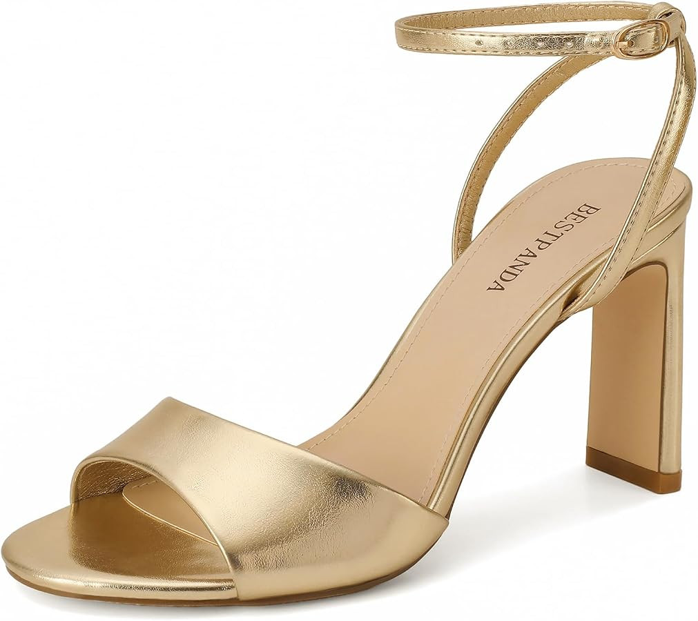 Women's High Heels Open Toe Ankle Strap Chunky Heel Sandals | Amazon (US)