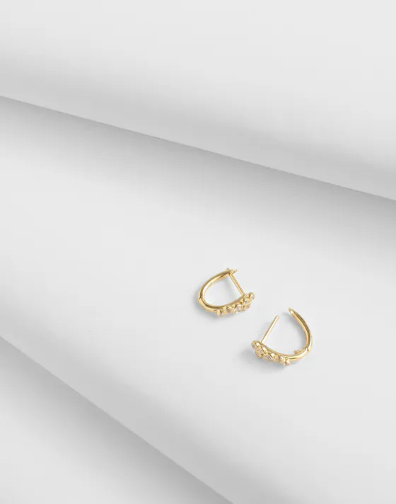 Demi-Fine Bubble Crystal Huggie Hoop Earrings | Madewell