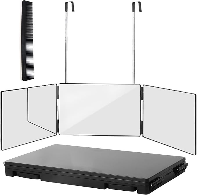 360° Viewing Mirror for Hair Cutting and Styling, Adjustable Height Mirror for Grooming, Makeup ... | Amazon (US)