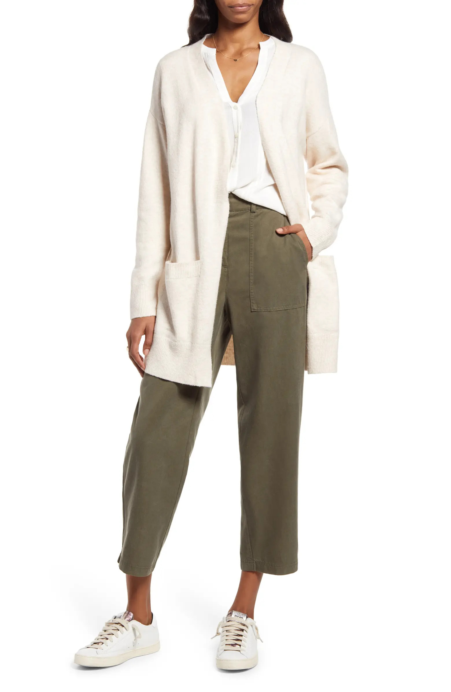 Treasure & Bond Open Front Cotton Blend Cardigan | Nordstrom | Nordstrom