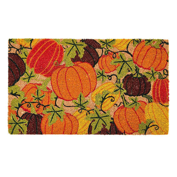 Allover Pumpkin Coir Mat, Doormat | At Home